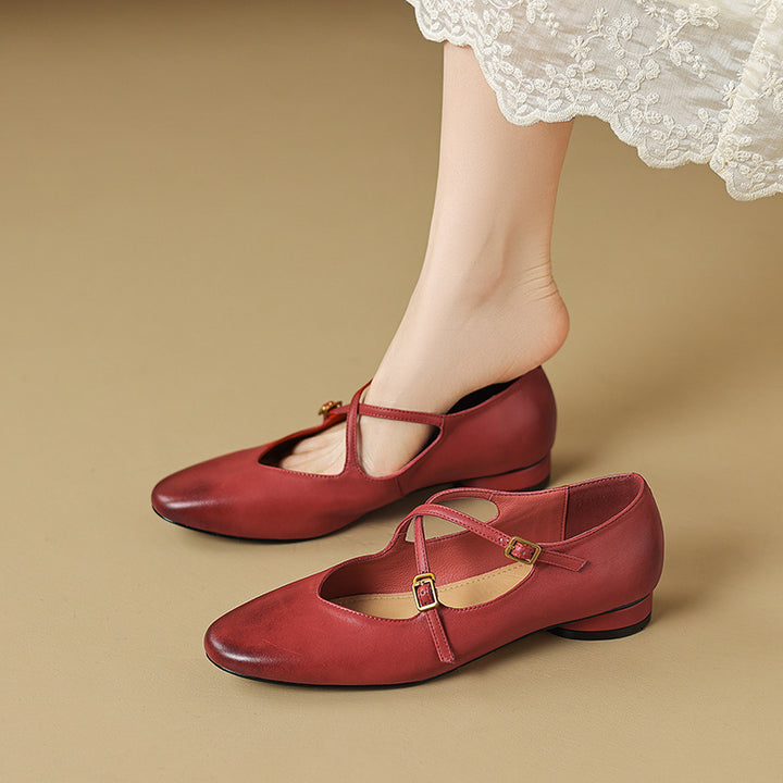 Esmira Genuine Leather Flats