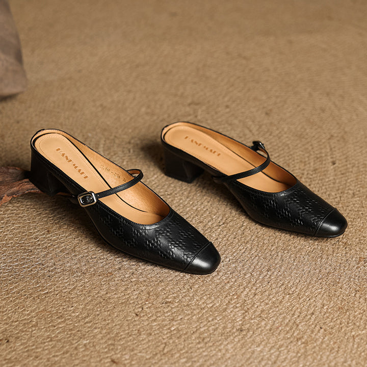 Vivette Genuine Leather Mules