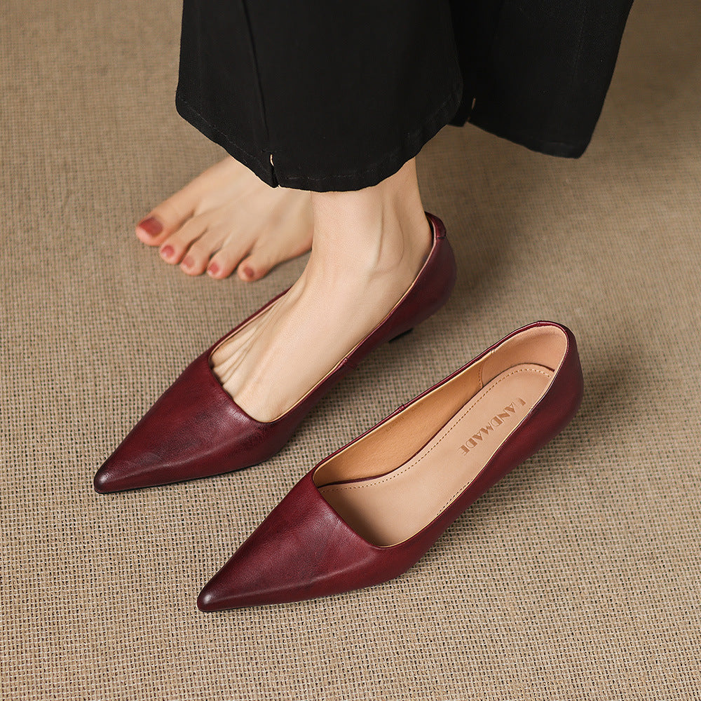 Calina Genuine Leather Heels
