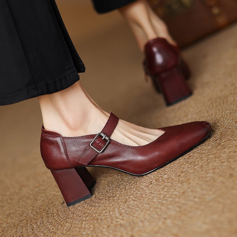 Cira Genuine Leather Heels