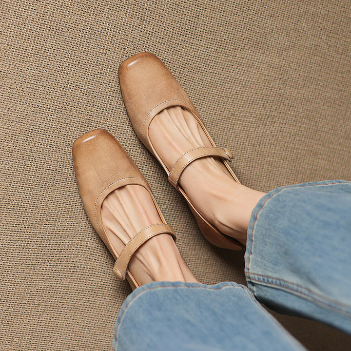 Orelia Genuine Leather Flats