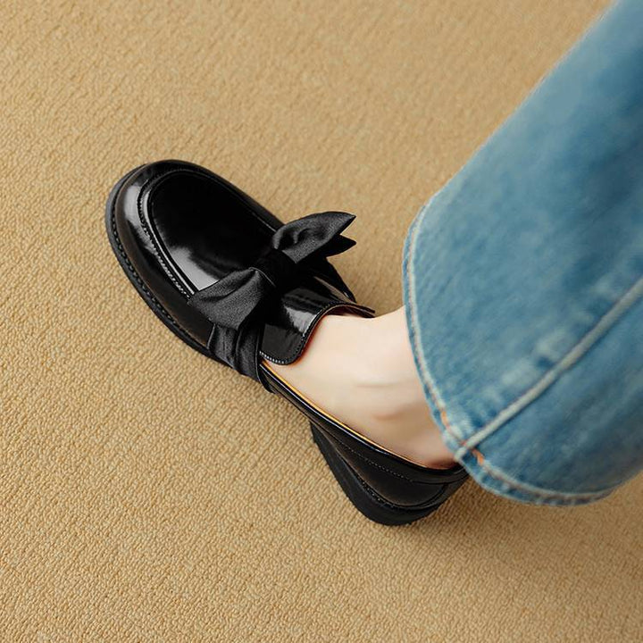 Noemi Genuine Leather Bow Loafers