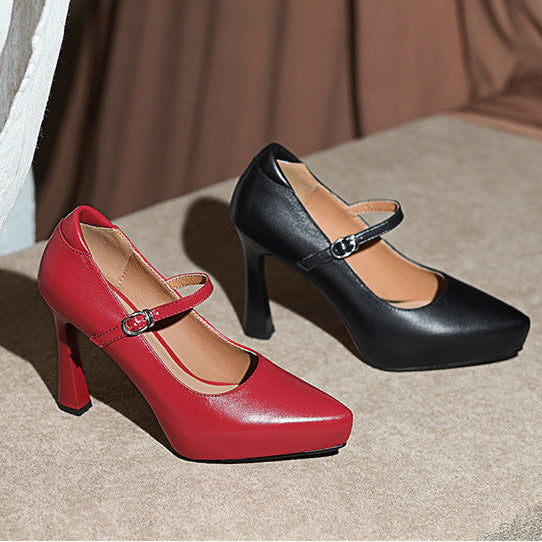 Camille Genuine Leather Heels