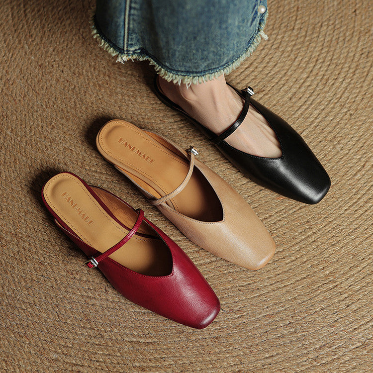 Virela Genuine Leather Mules