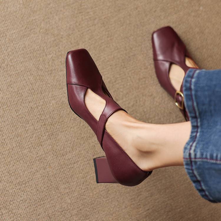Norina Genuine Leather Heels
