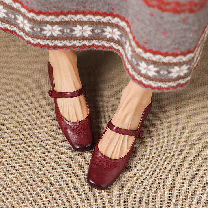 Orelia Genuine Leather Flats
