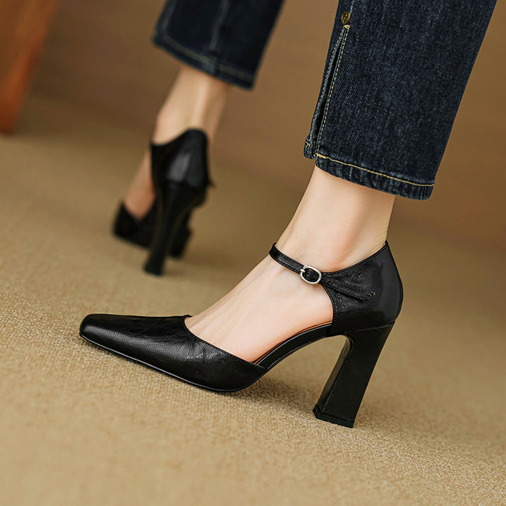 Velinia Genuine Leather Heels