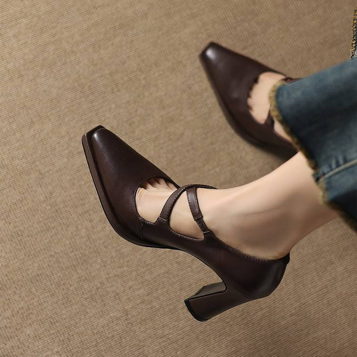 Elva Genuine Leather Heels