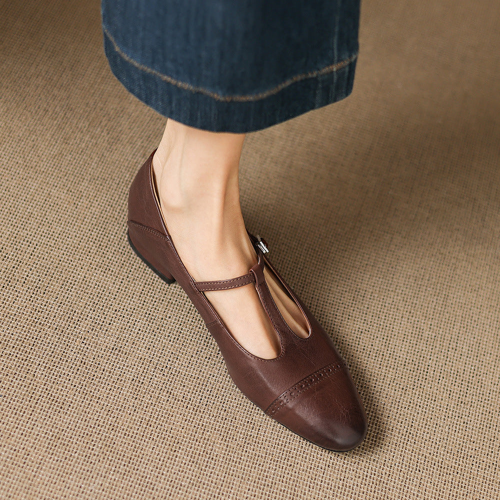 Elina Genuine Leather Flats