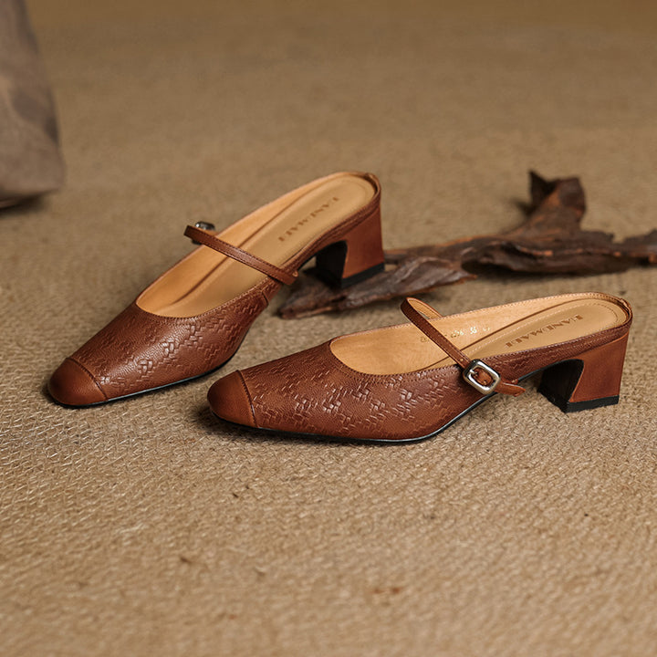 Vivette Genuine Leather Mules
