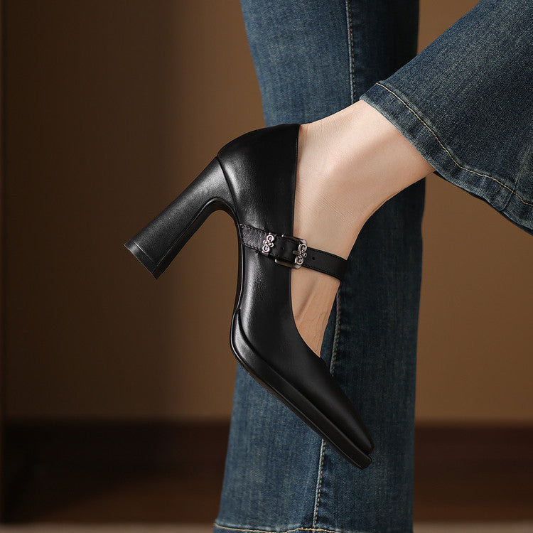Clara Genuine Leather Heels