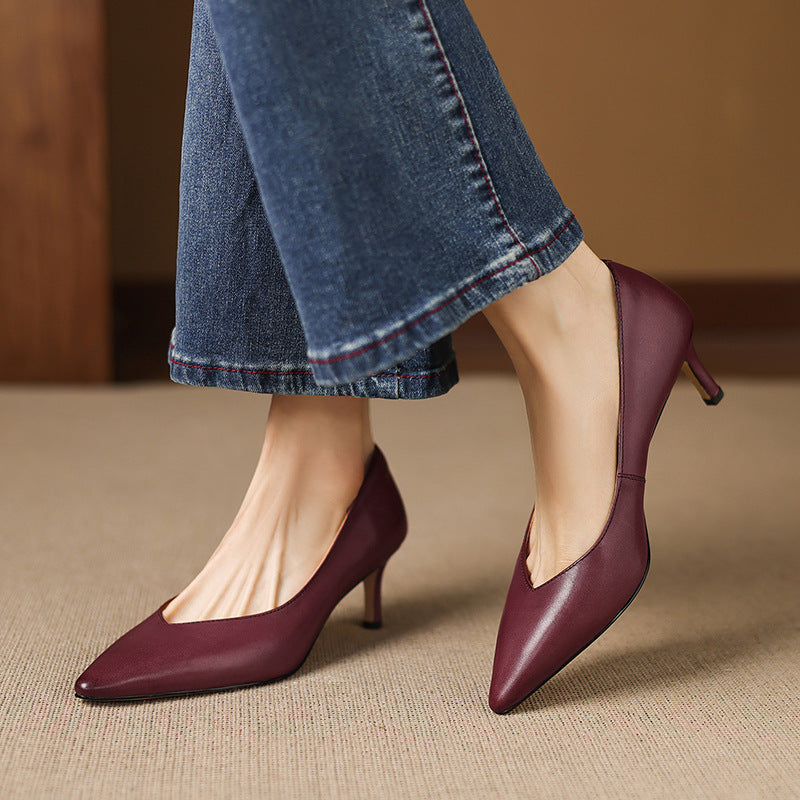 Lenora Genuine Leather Heels