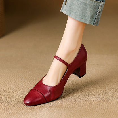 Estelle Genuine Leather Heels