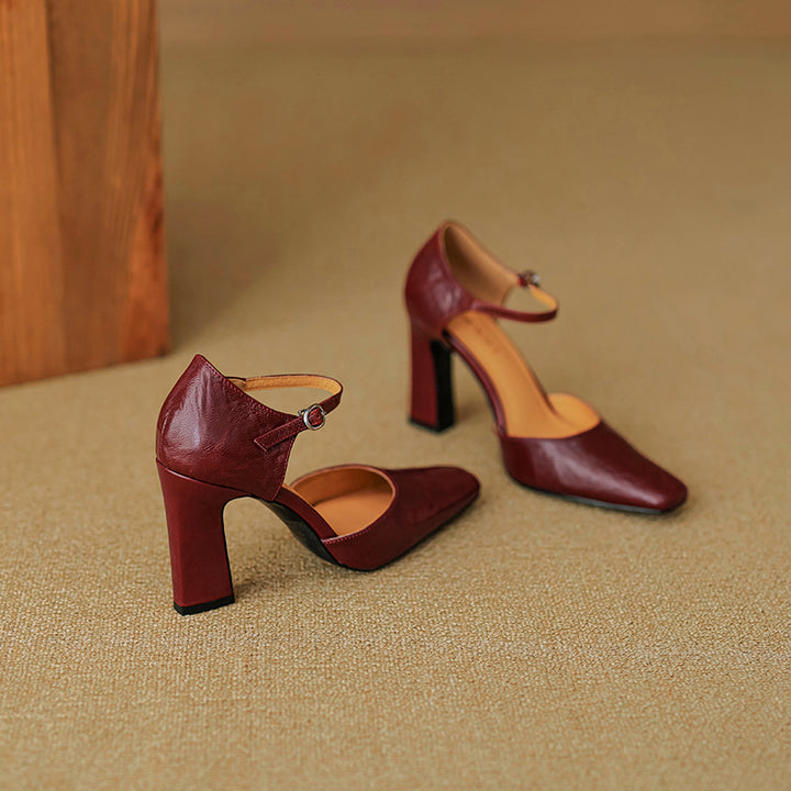 Velinia Genuine Leather Heels