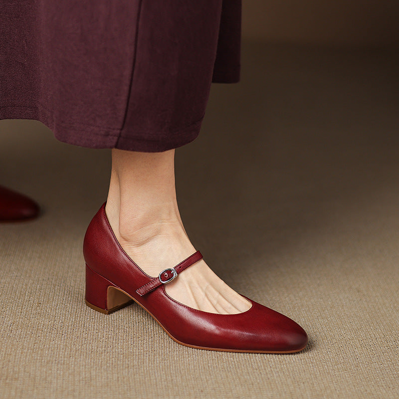 Arelis Genuine Leather Heels