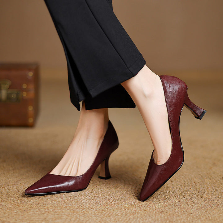 Valena Genuine Leather Heels