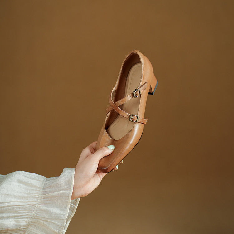 Auri Genuine Leather Heels