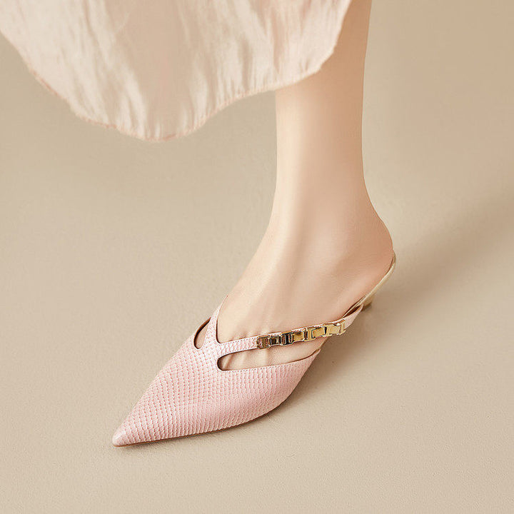 Ivory Genuine Leather Mules