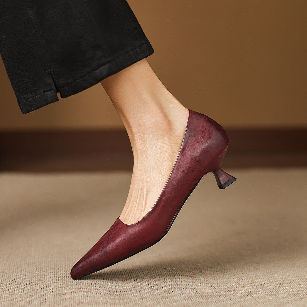 Calina Genuine Leather Heels