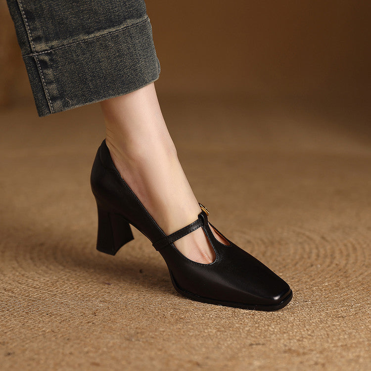 Velmira Genuine Leather Heels