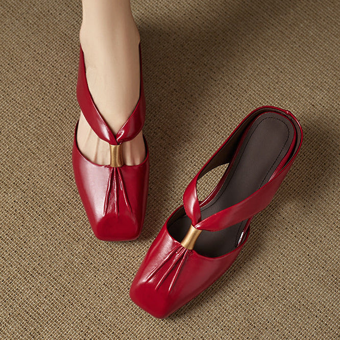 Almafi Genuine Leather Mules