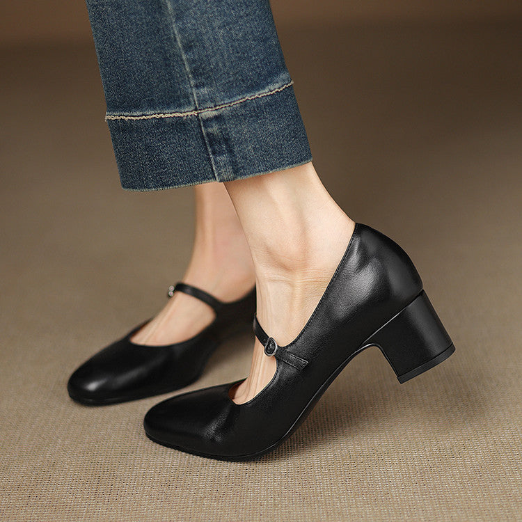 Arelis Genuine Leather Heels