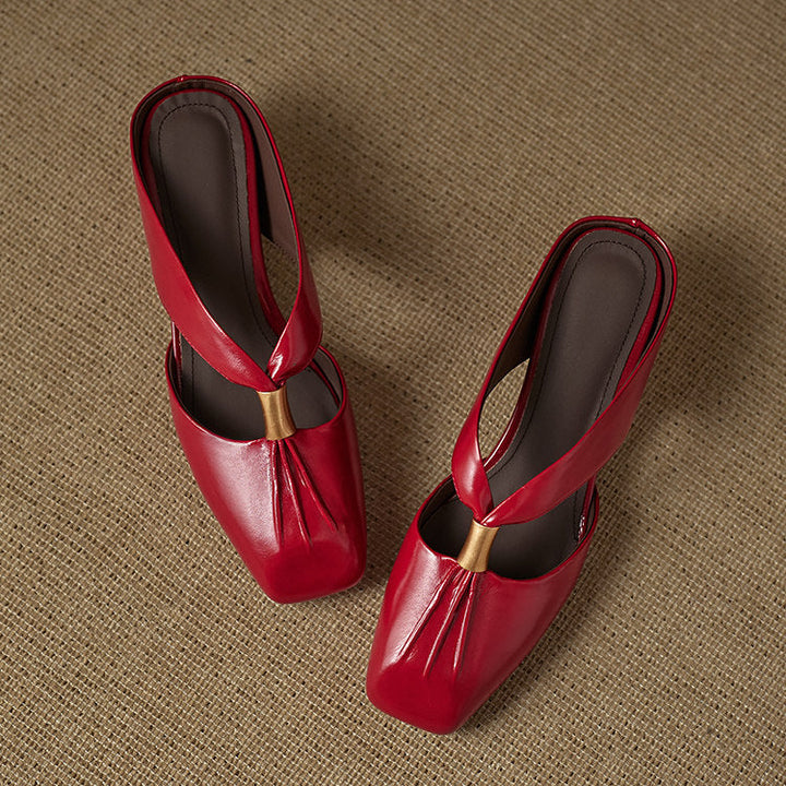 Almafi Genuine Leather Mules
