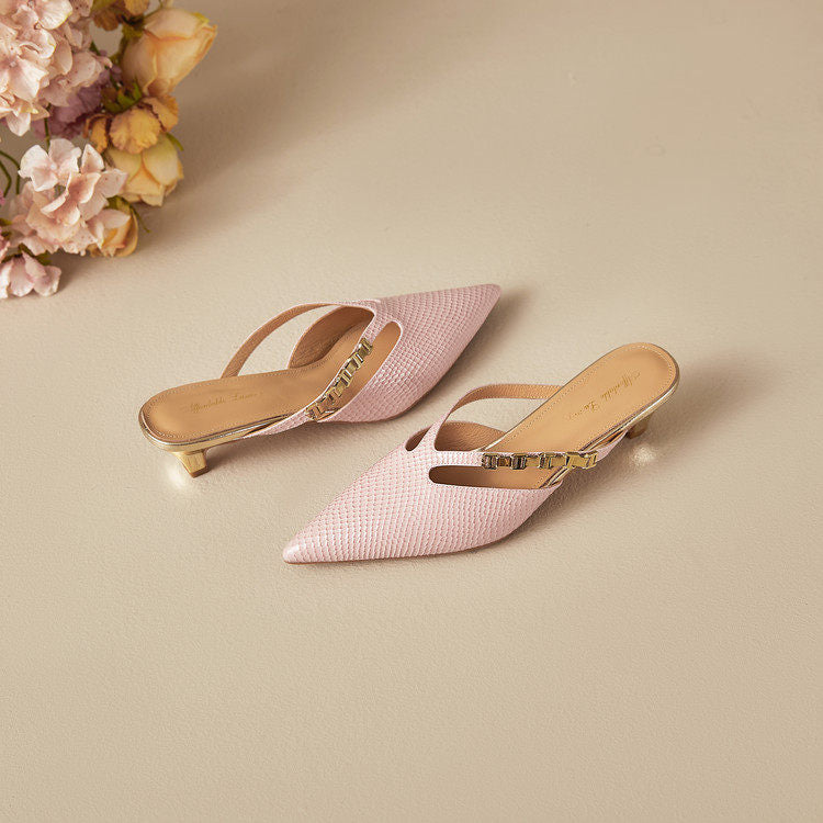 Ivory Genuine Leather Mules