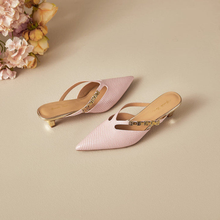 Ivory Genuine Leather Mules