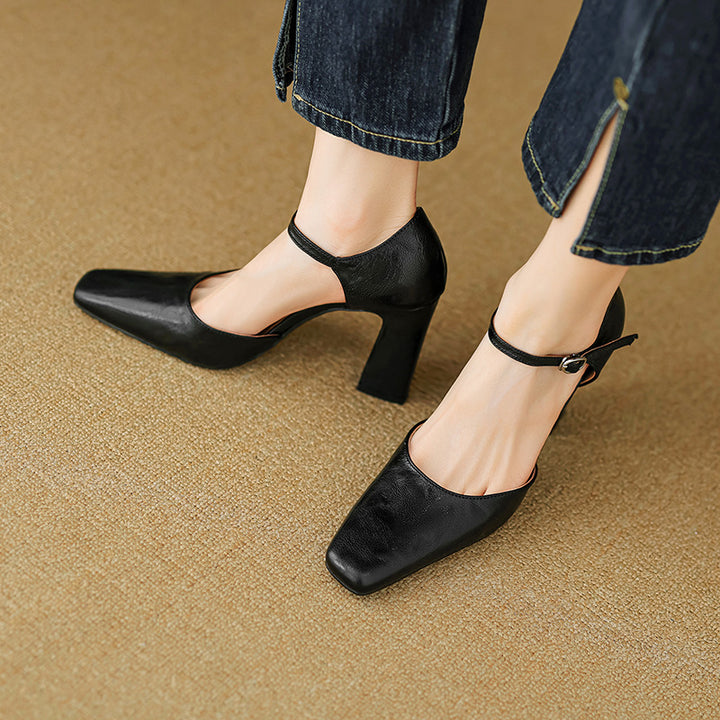 Velinia Genuine Leather Heels