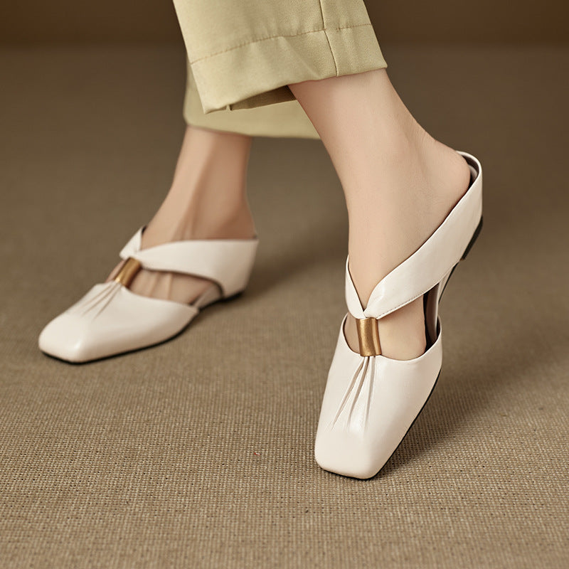 Almafi Genuine Leather Mules