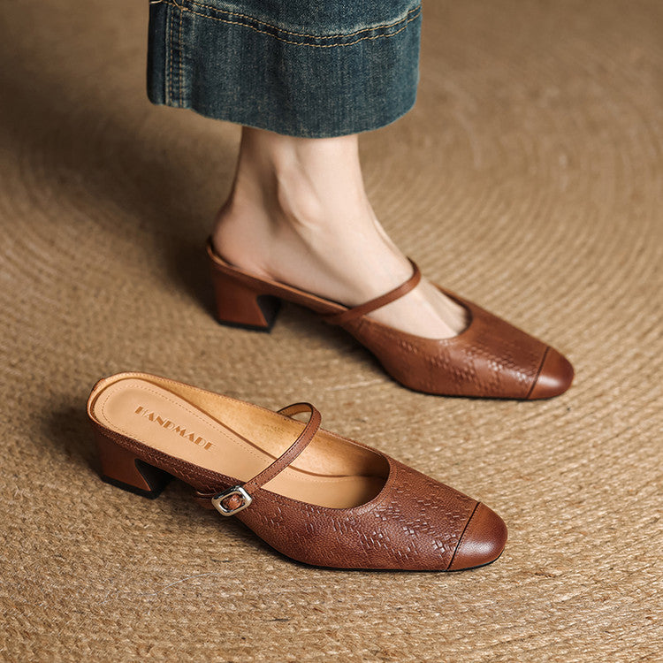 Vivette Genuine Leather Mules