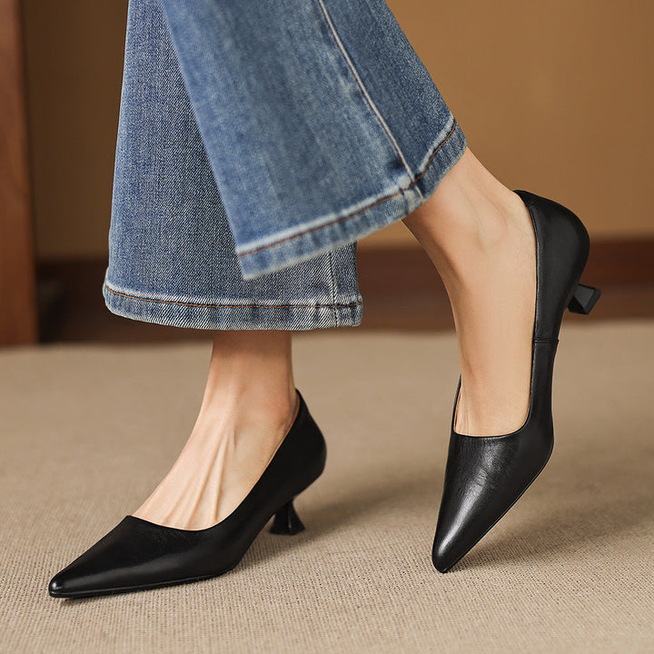 Calina Genuine Leather Heels