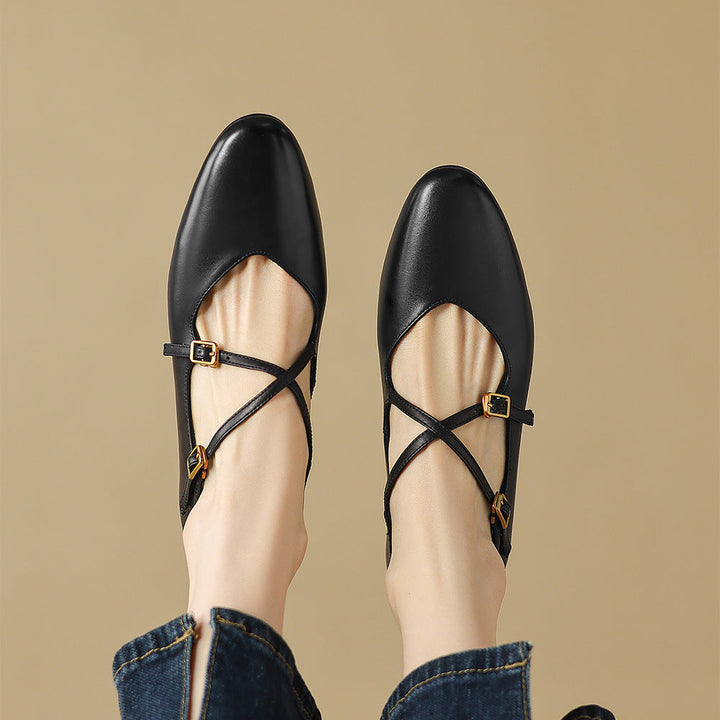 Esmira Genuine Leather Flats