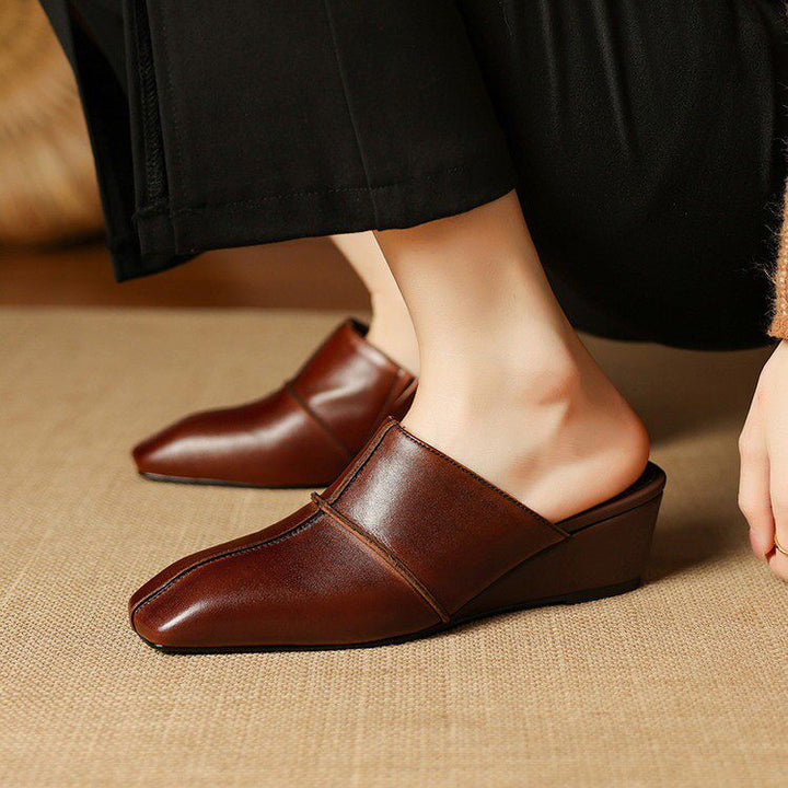 Lucie Genuine Leather Mules