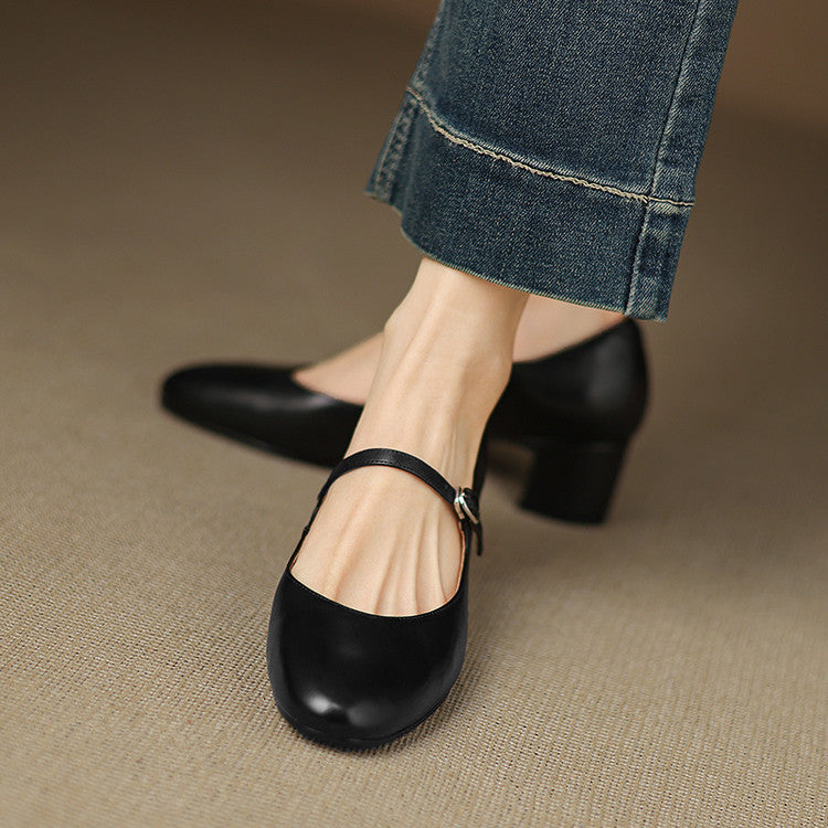 Arelis Genuine Leather Heels