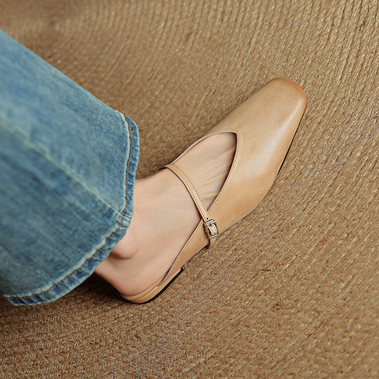 Virela Genuine Leather Mules