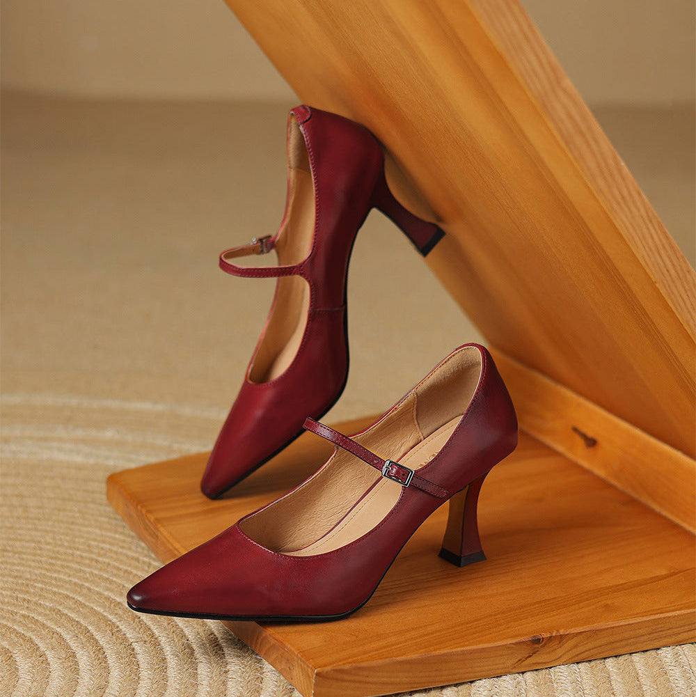 Kath Genuine Leather Heels