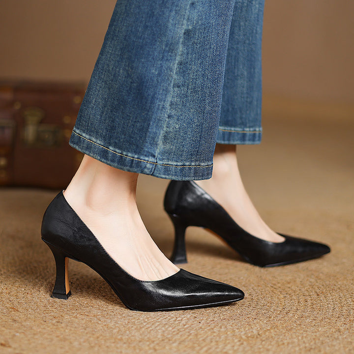 Valena Genuine Leather Heels