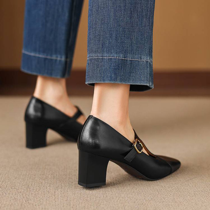 Norina Genuine Leather Heels