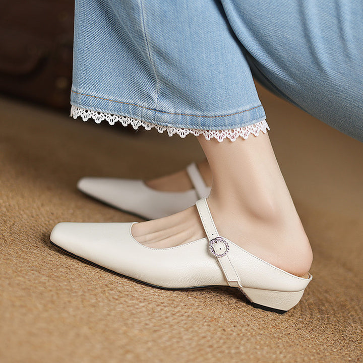 Lisa Genuine Leather Mules
