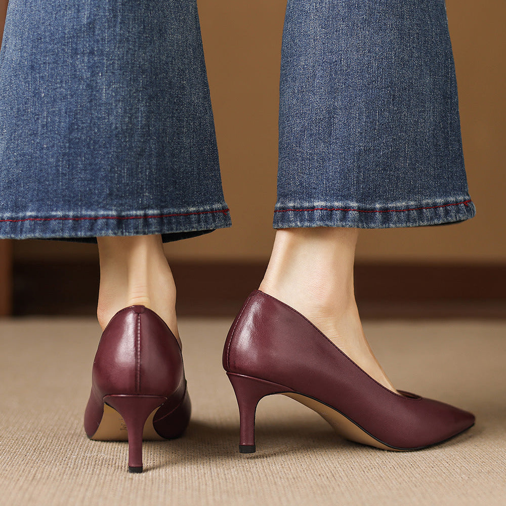 Lenora Genuine Leather Heels