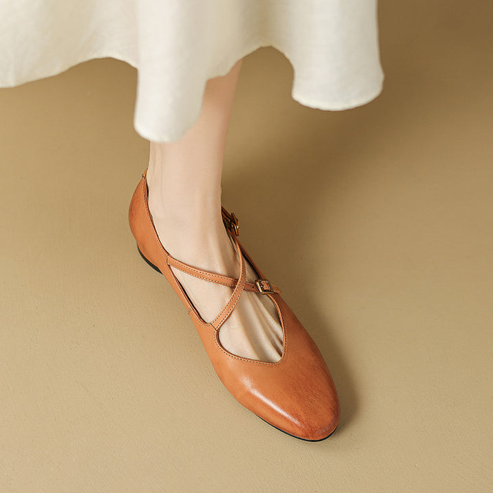 Esmira Genuine Leather Flats