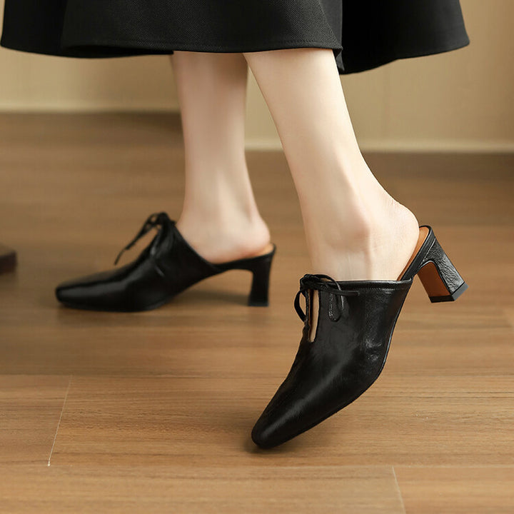 Vionetta Genuine Leather Mules