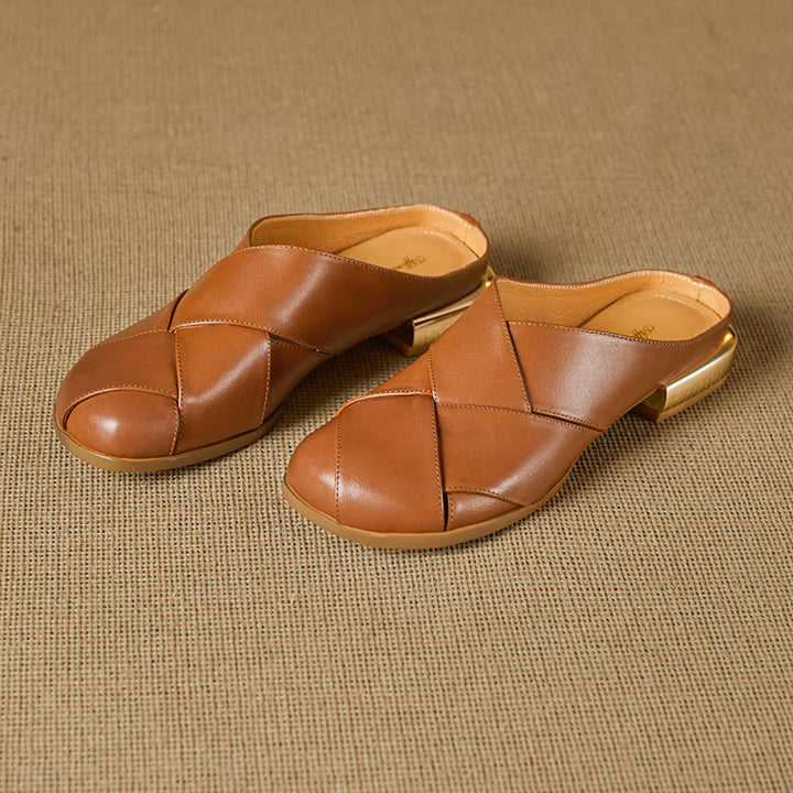 Orelia Genuine Leather Mules