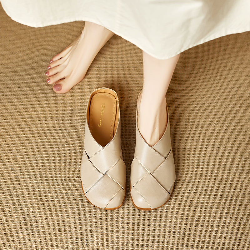 Orelia Genuine Leather Mules
