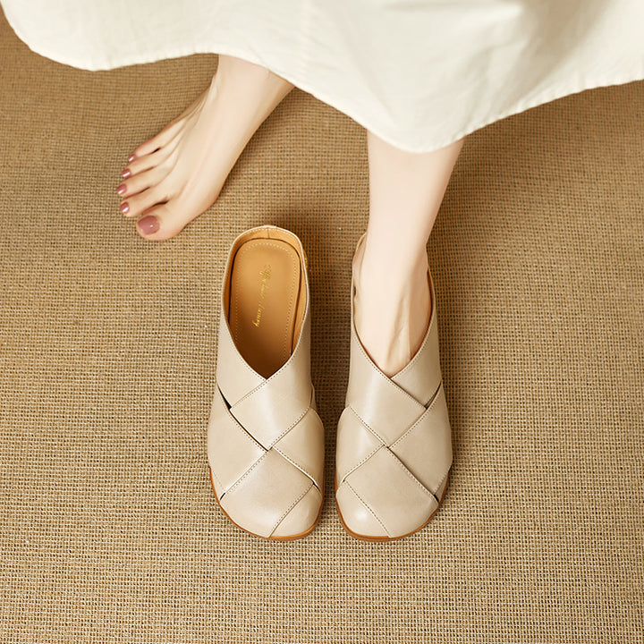Orelia Genuine Leather Mules