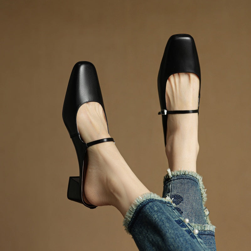 Rosaline Genuine Leather Mules