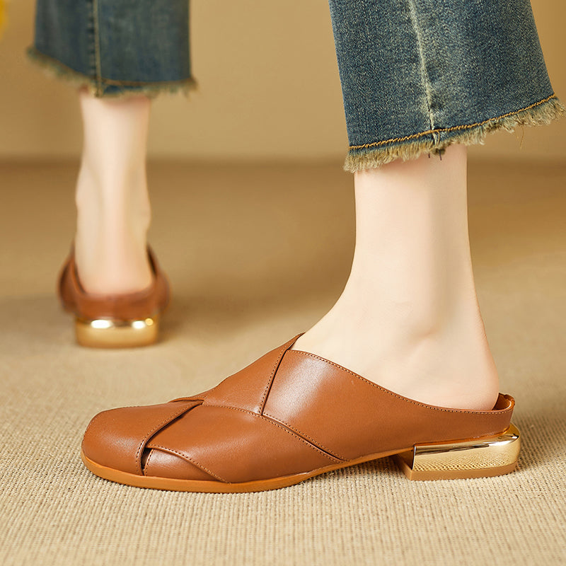 Orelia Genuine Leather Mules