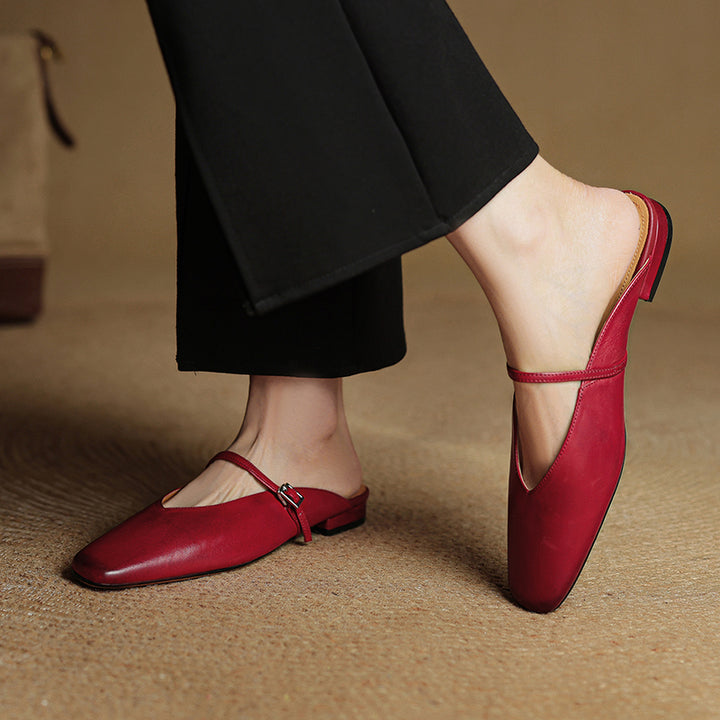 Virela Genuine Leather Mules